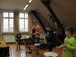 Proben bei den Trommlern